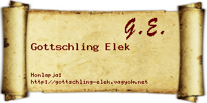 Gottschling Elek névjegykártya